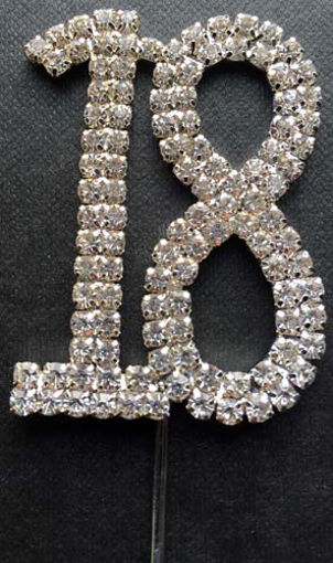 Picture of SILVER DIAMANTE CAKE TOPPER 18
